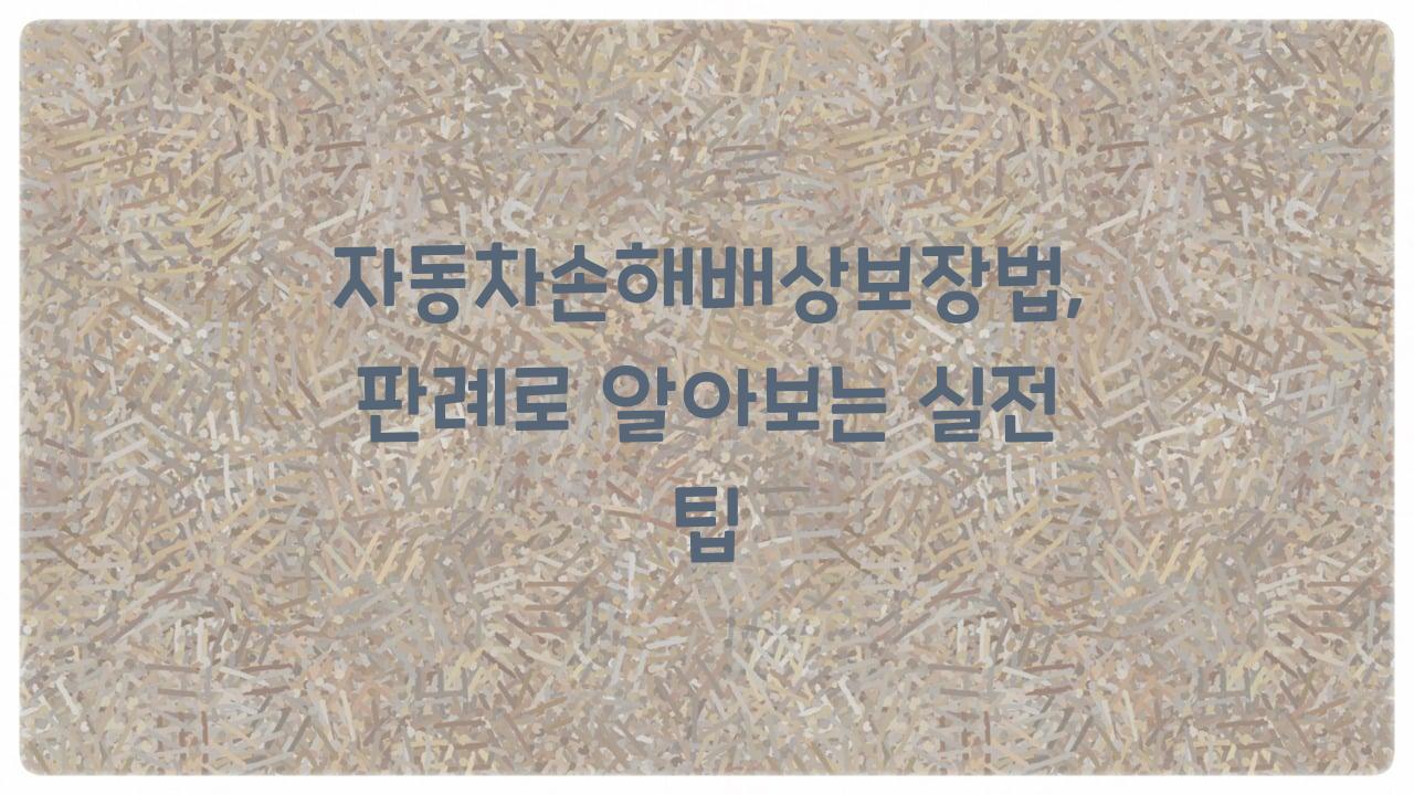 자동차손해배상보장법