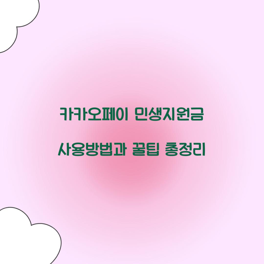 카카오페이 민생지원금 사용방법