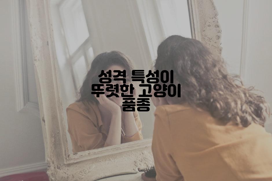 성격 특성이 뚜렷한 고양이 품종