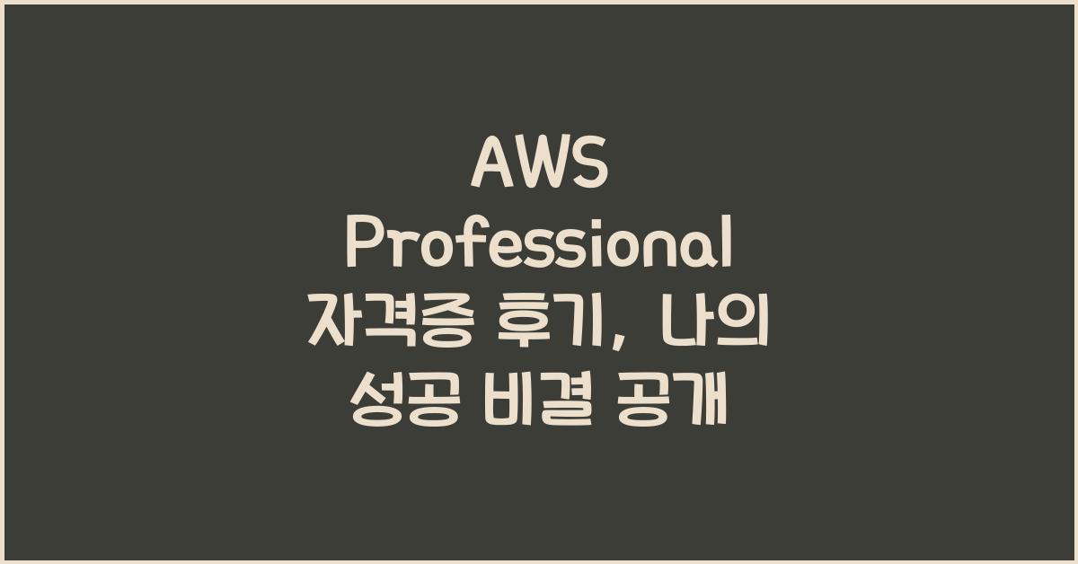 aws professional 자격증 후기