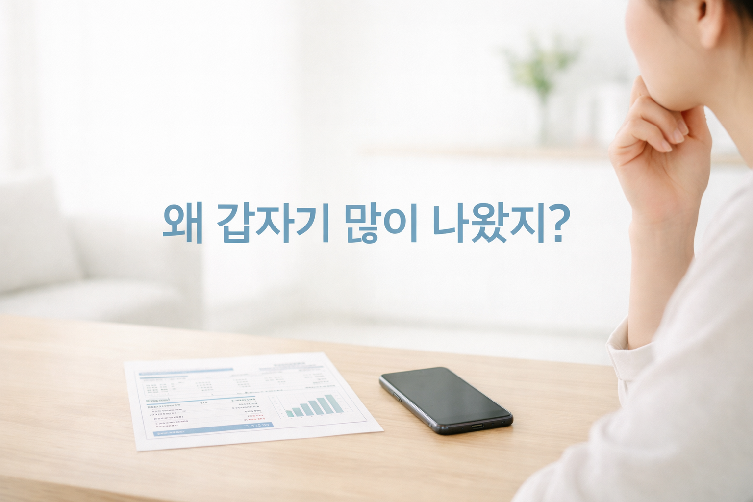 전기요금이 갑자기 늘어난 느낌을 설명하는 깔끔한 미니멀 스타일 썸네일