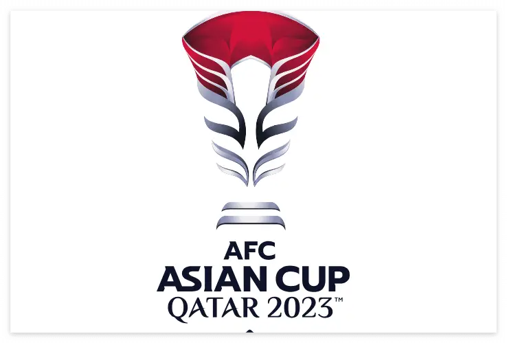 카타르 월드컵-
흰바탕 카타르 월드컵 트로피 일러스트 아래 검은글씨 AFC ASIAN CUP QATAR2023
