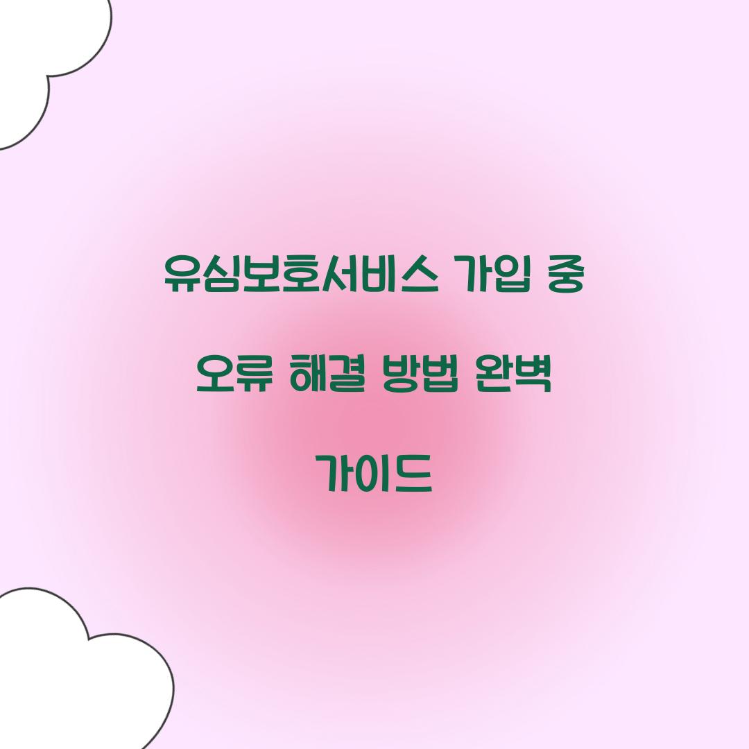 유심보호서비스 가입 중 오류 해결 방법