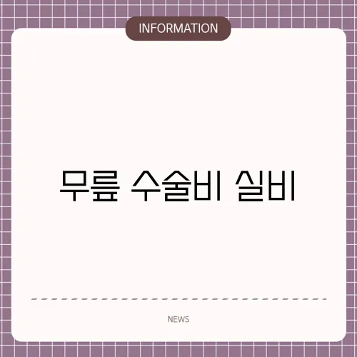 무릎 수술비 실비