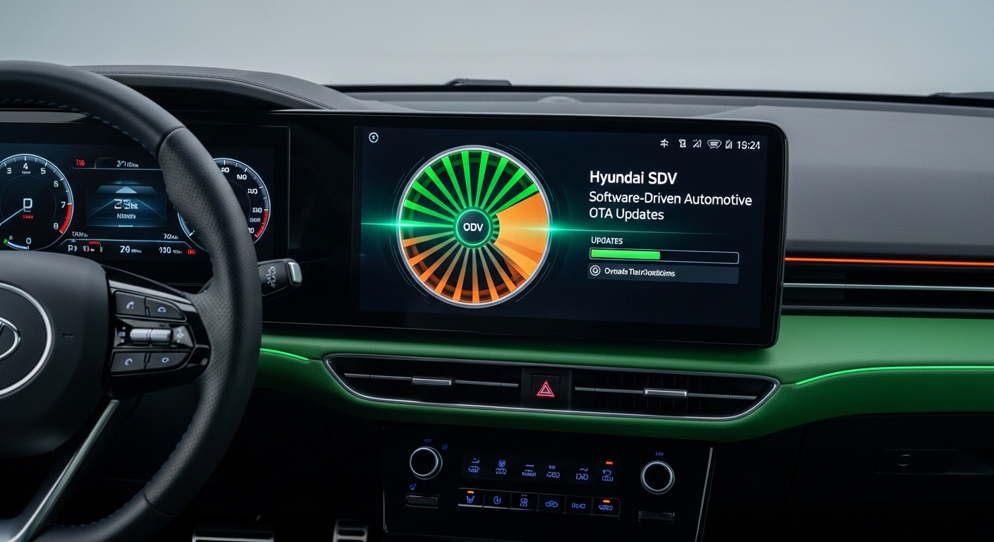 현대차 SDV 소프트웨어 중심 자동차 OTA 업데이트 바퀴 달린 스마트폰 디지털 cockpit 그린오렌지