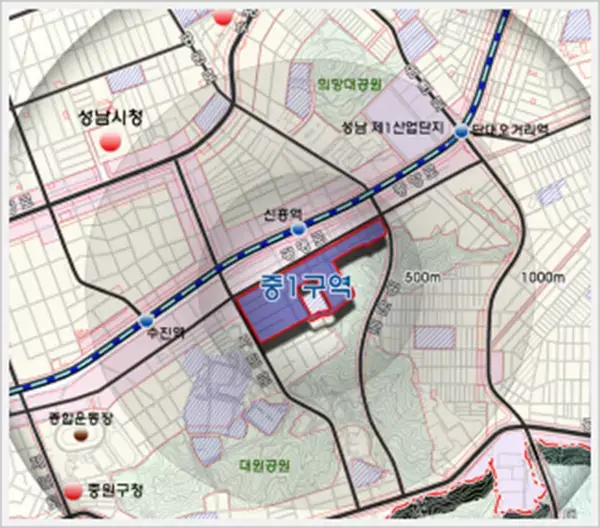 중1구역-개발예정-위치-지도