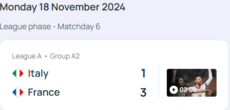 독일 프랑스 축구 UEFA 네이션스리그 3-4위전