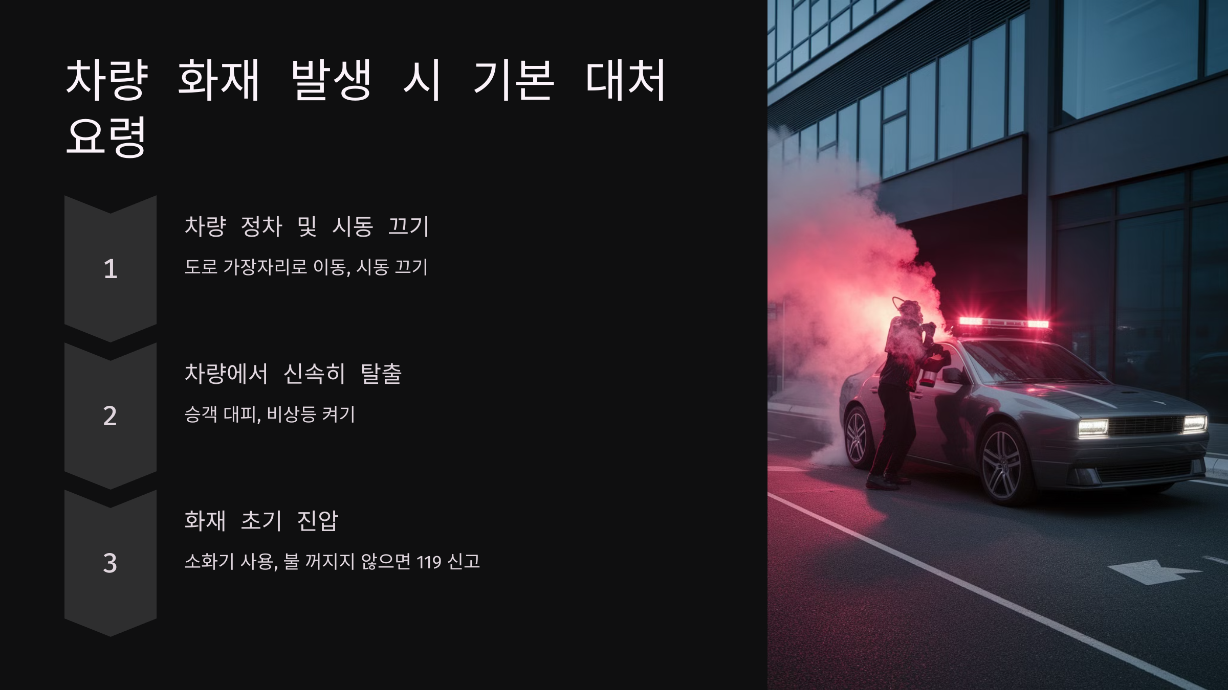 🔥 차량 화재 발생 시 기본 대처 요령