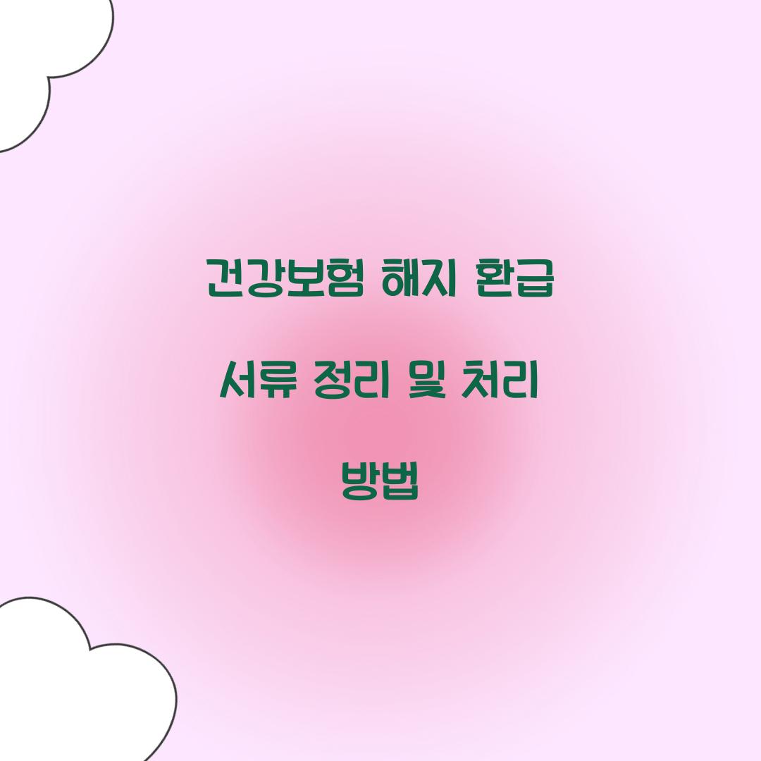 건강보험 해지 환급 서류