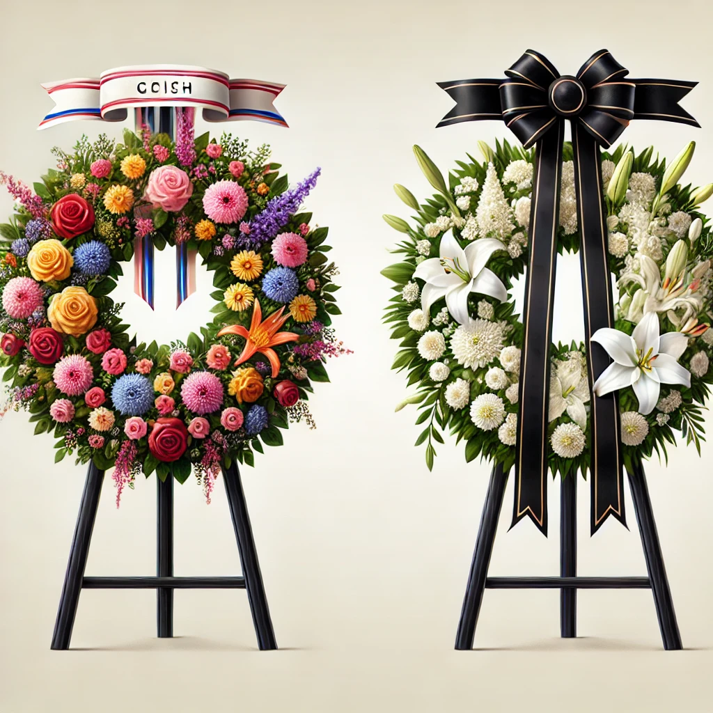 축하 화환과 근조 화환