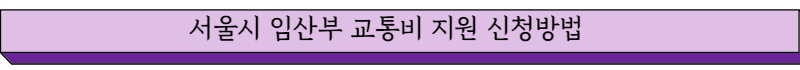 서울시 임산부 교통비 지원금 신청방법