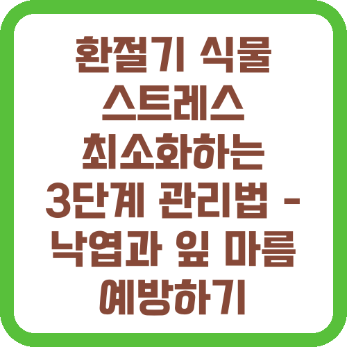환절기 식물 스트레스 최소화하는 3단계 관리법 - 낙엽과 잎 마름 예방하기