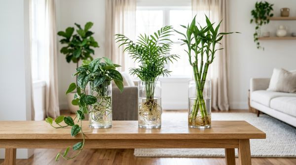 수경재배(스킨답서스, 테이블야자, 개운죽)