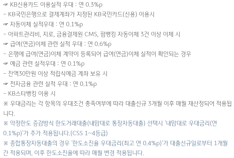 KB급여이체 신용대출
