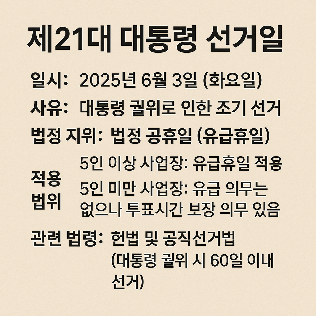 2025 선거일 공휴일 여부 썸네일