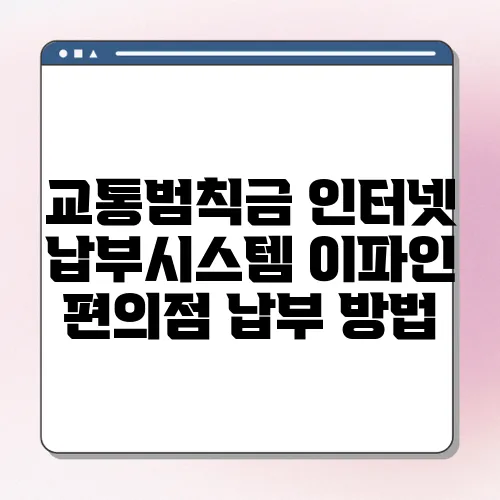 교통범칙금 인터넷 납부시스템 이파인 편의점 납부 방법