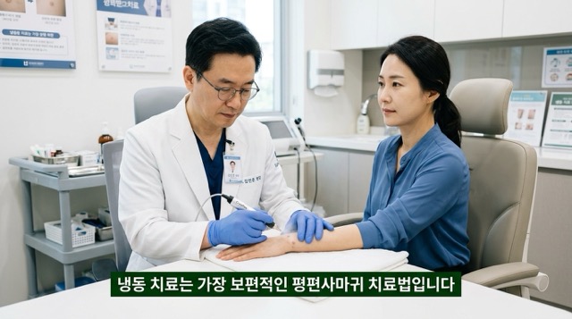 평편사마귀 냉동치료 액화질소 레이저 피부과 치료 상세 설명"