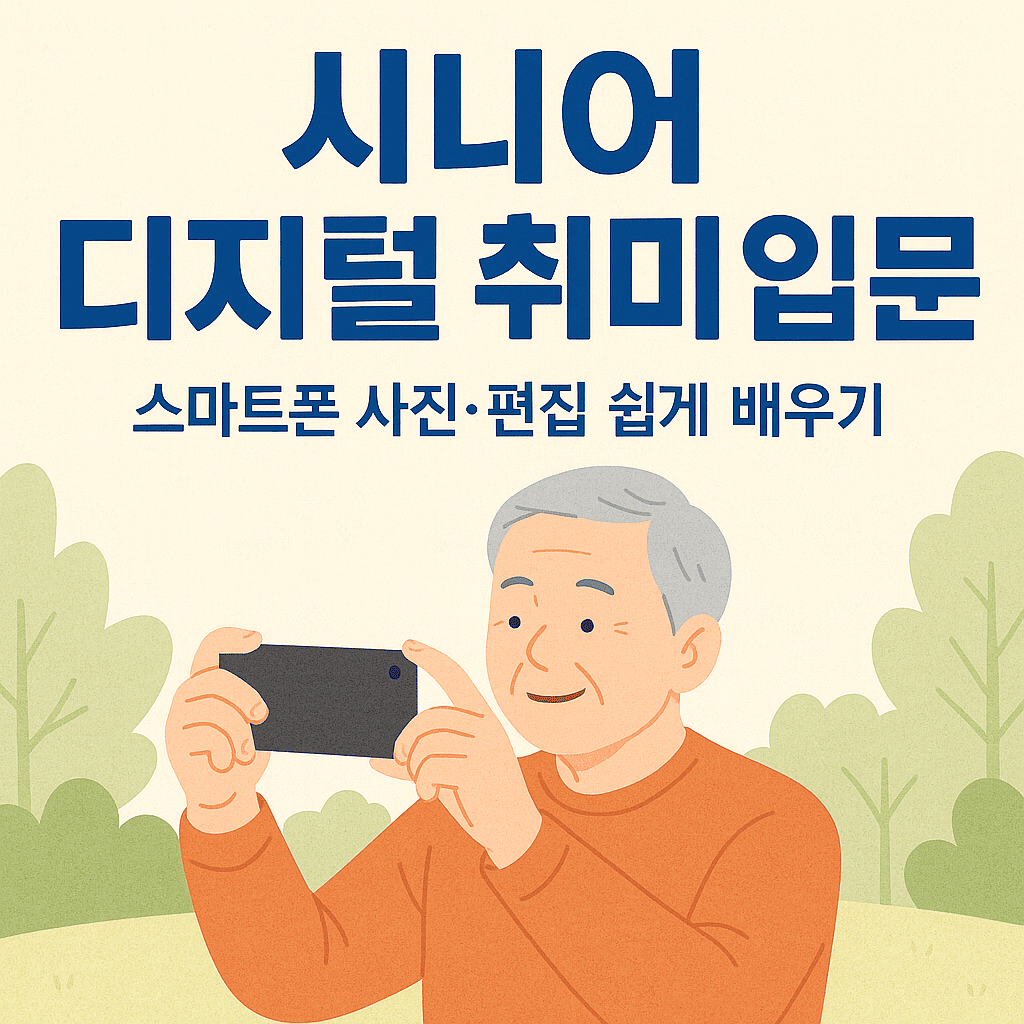 시니어 디지털 취미 입문 스마트폰으로 사진 찍고 편집하기