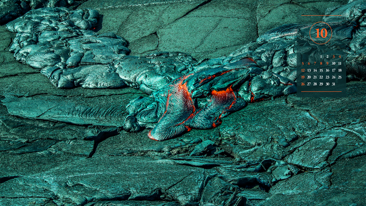 11 짙은 녹색 용암 A - 2025년10월 노트북배경화면