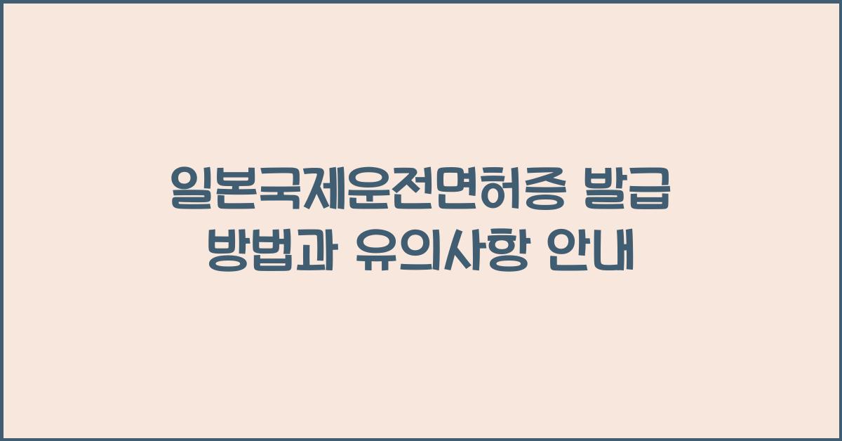 일본국제운전면허증
