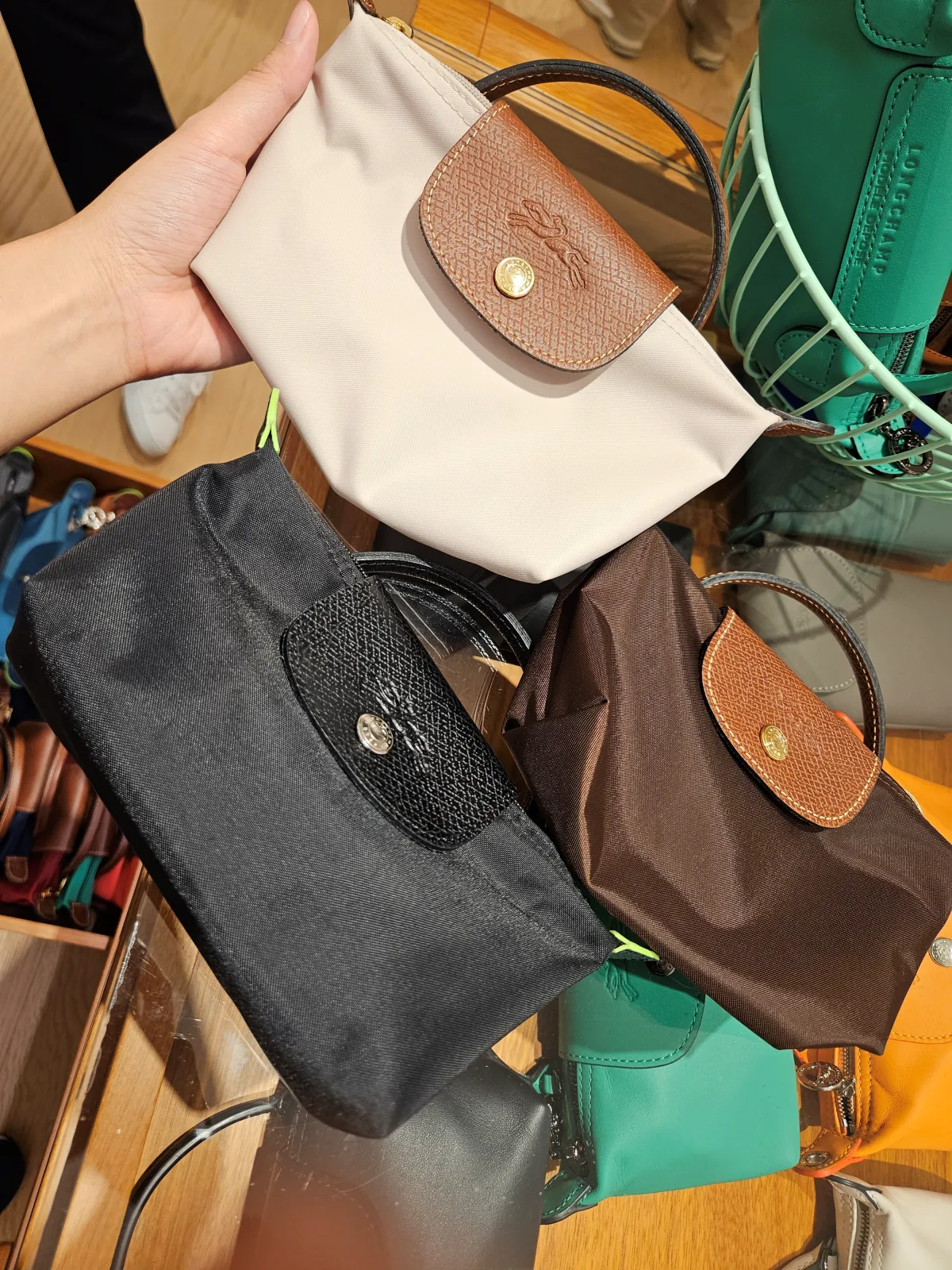 홍콩-롱샴-미니백-아이보리-올블랙-브라운