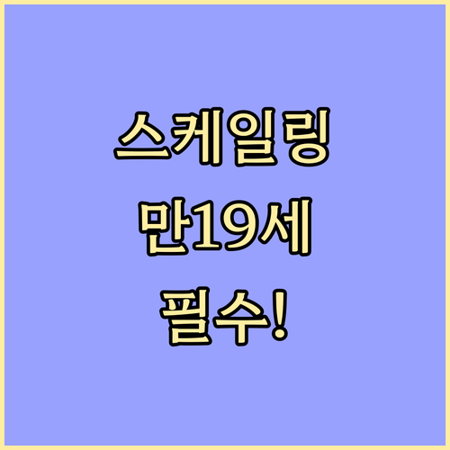 만 19세 이상 스케일링 보험 적용 ..