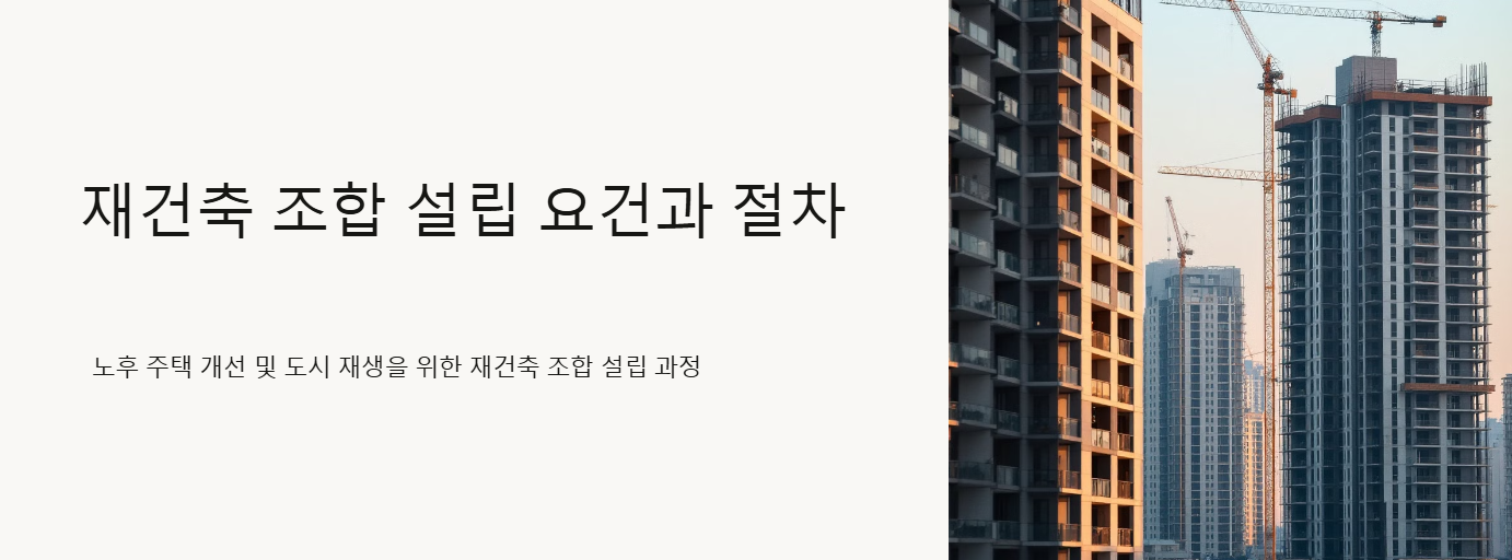 재건축 조합 설립 요건과 절차