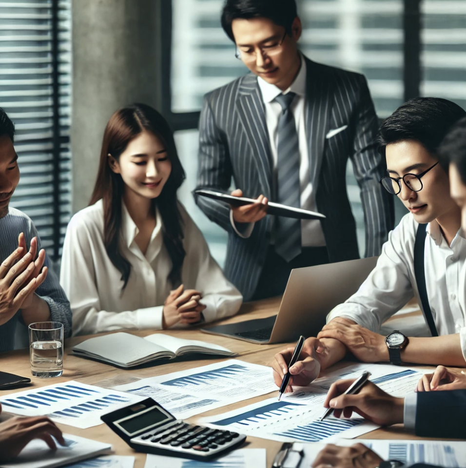 세금 관련 논의를 하는 전문가들