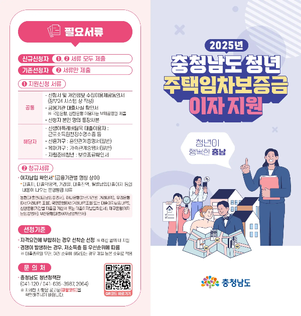 2025충청남도 청년 주택임차보증금 이자지원