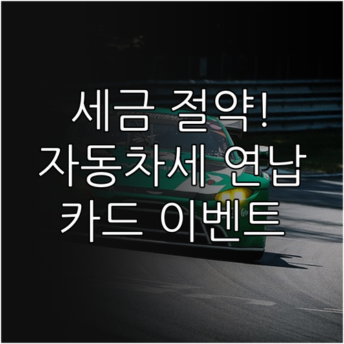 1월 자동차세 연납 공제율 및 신용카..