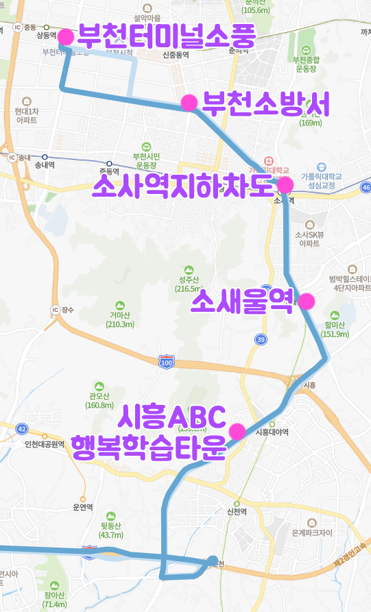 부천 7001번 인천공항 버스 노선