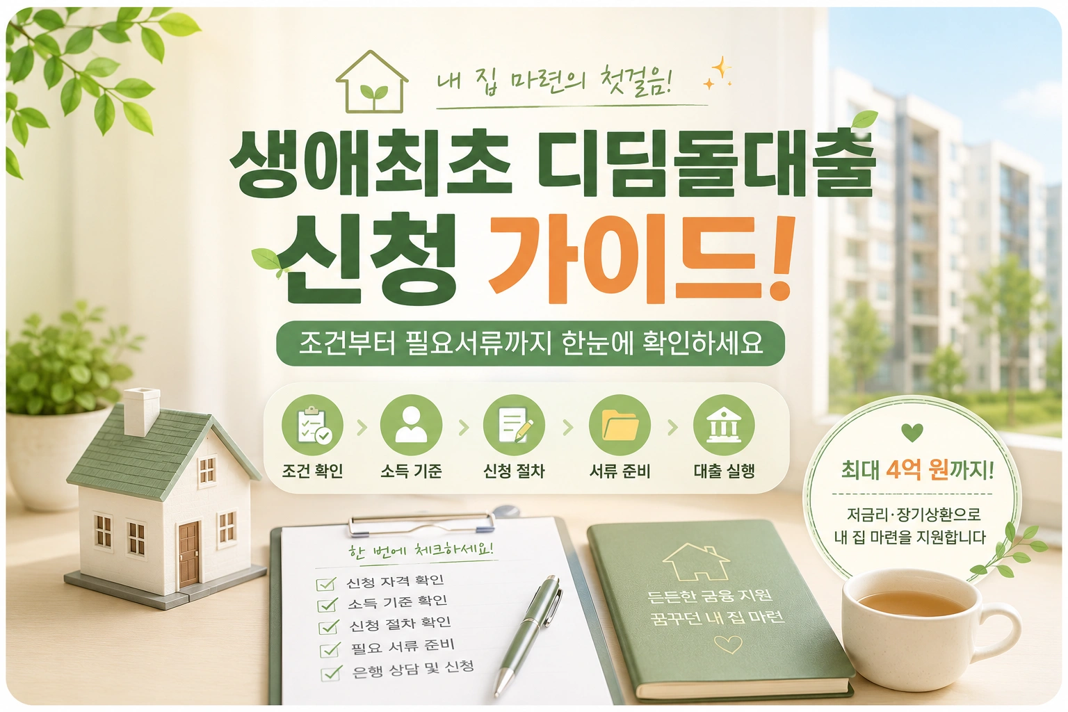생애최초 디딤돌대출 신청 가이드! 조건부터 필요서류까지 한눈에 확인하세요