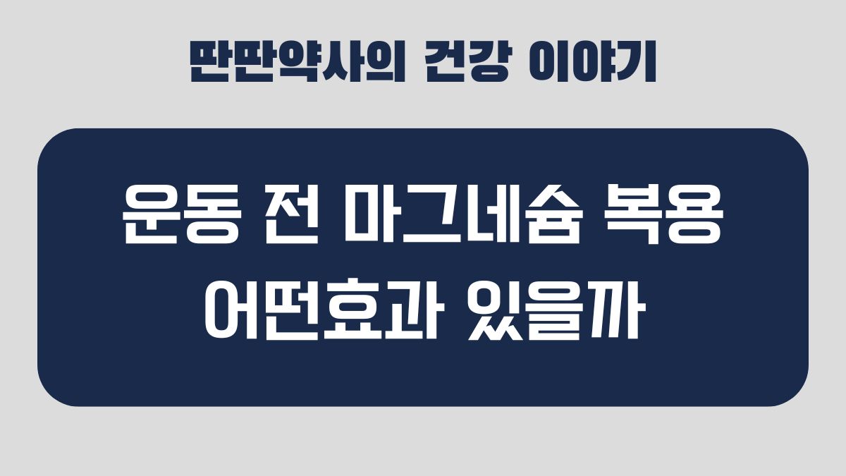 운동 전 마그네슘