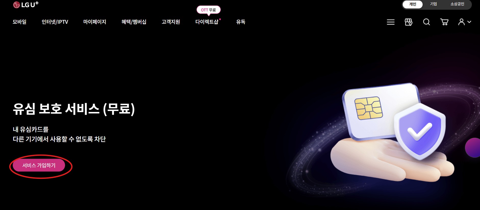 LG U+ 유심보호서비스 가입&middot;해지방법