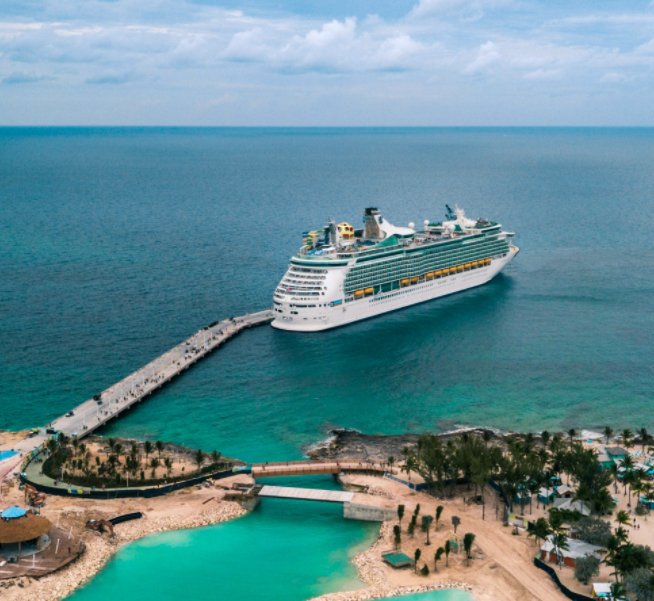 유럽으로 출발 하는 크루즈 여행