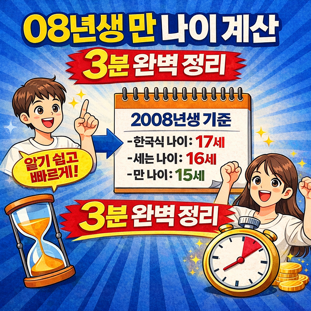 08년생 만 나이 계산 3분 완벽 정리