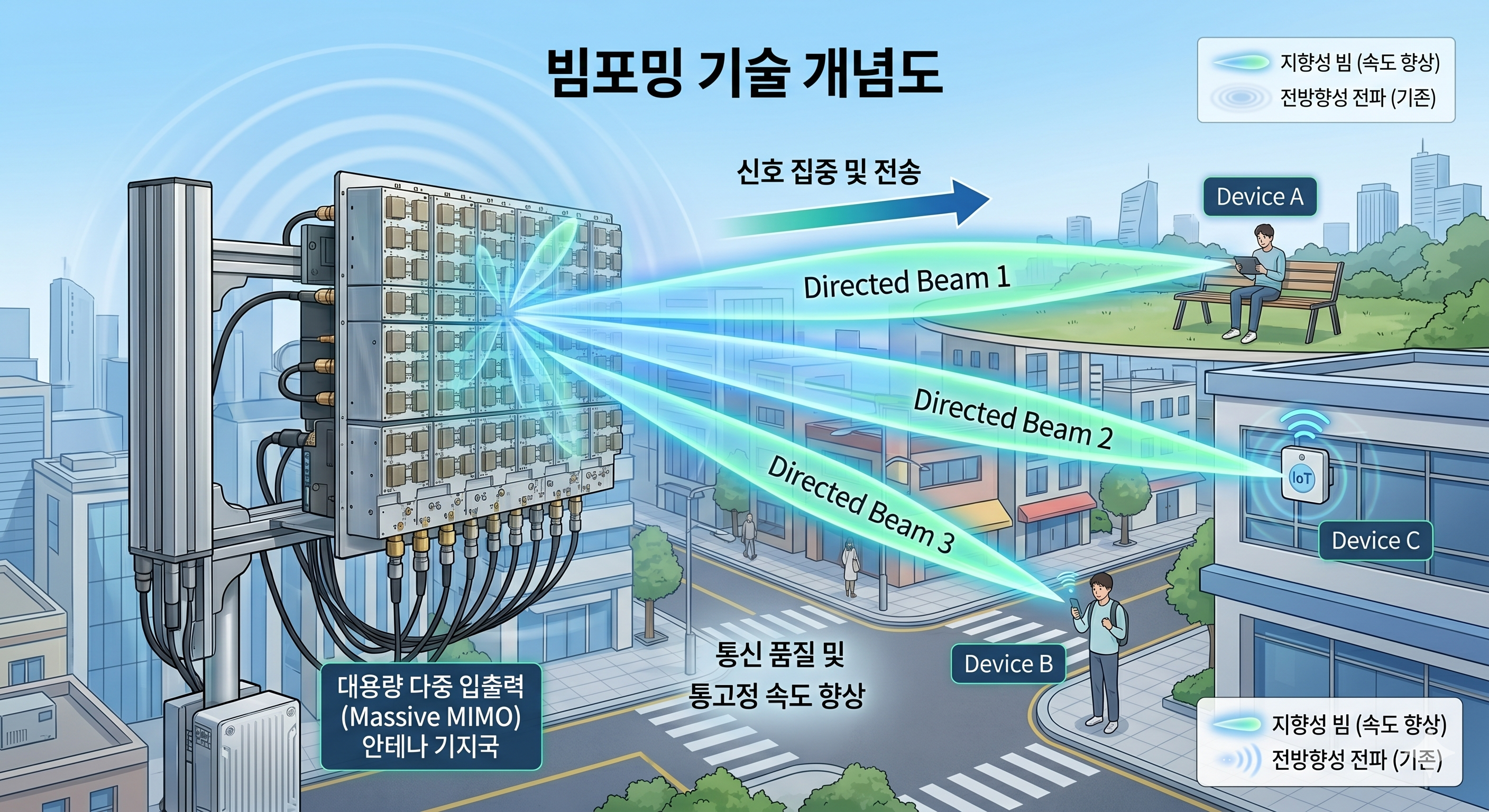 빔포밍 기술 개념도
