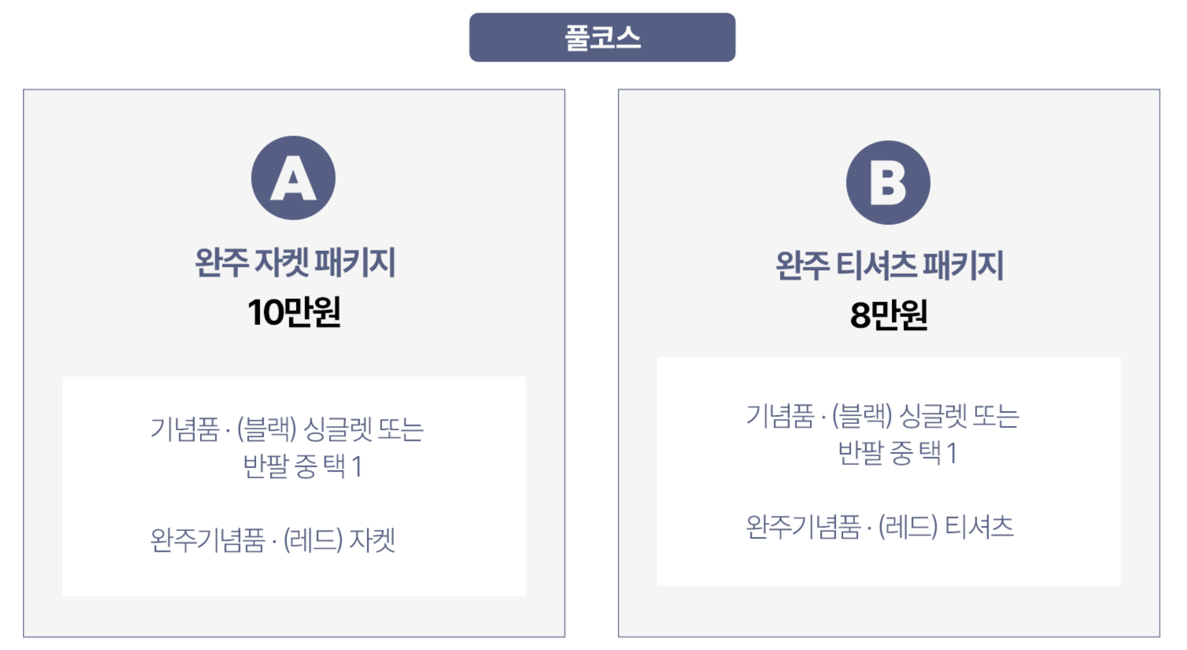 풀코스 패키지 안내