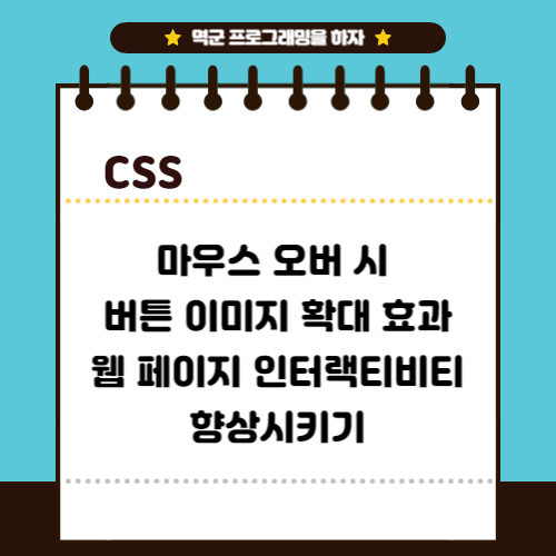 css 마우스 오버 시&nbsp;버튼 이미지 확대 효과 웹 페이지 인터랙티비티향상시키기