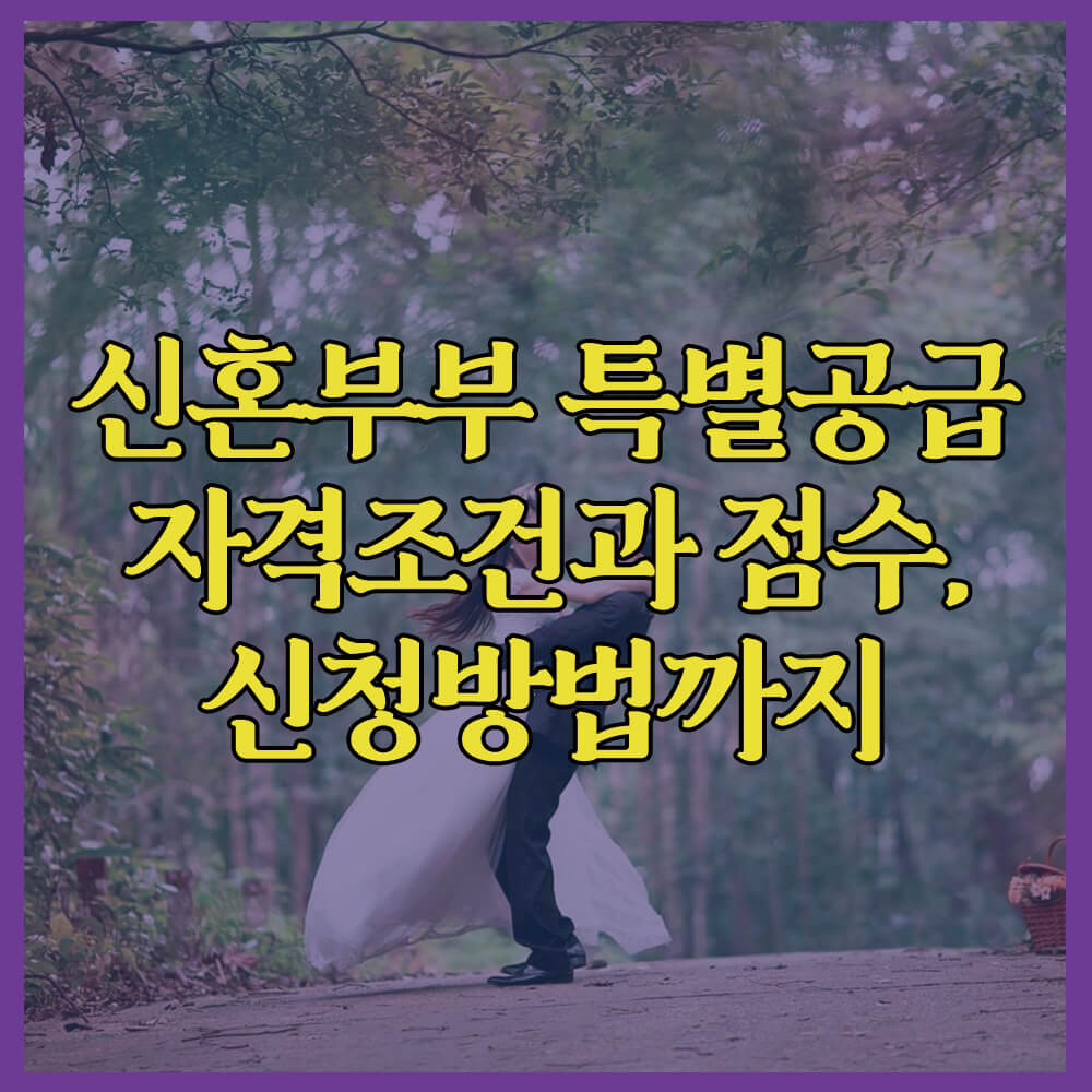 신혼부부특별공급&#44; 신혼특공&#44; 자격조건&#44; 소득기준&#44; 점수&#44; 산정방법&#44; 청약신청방법&#44; 청약home