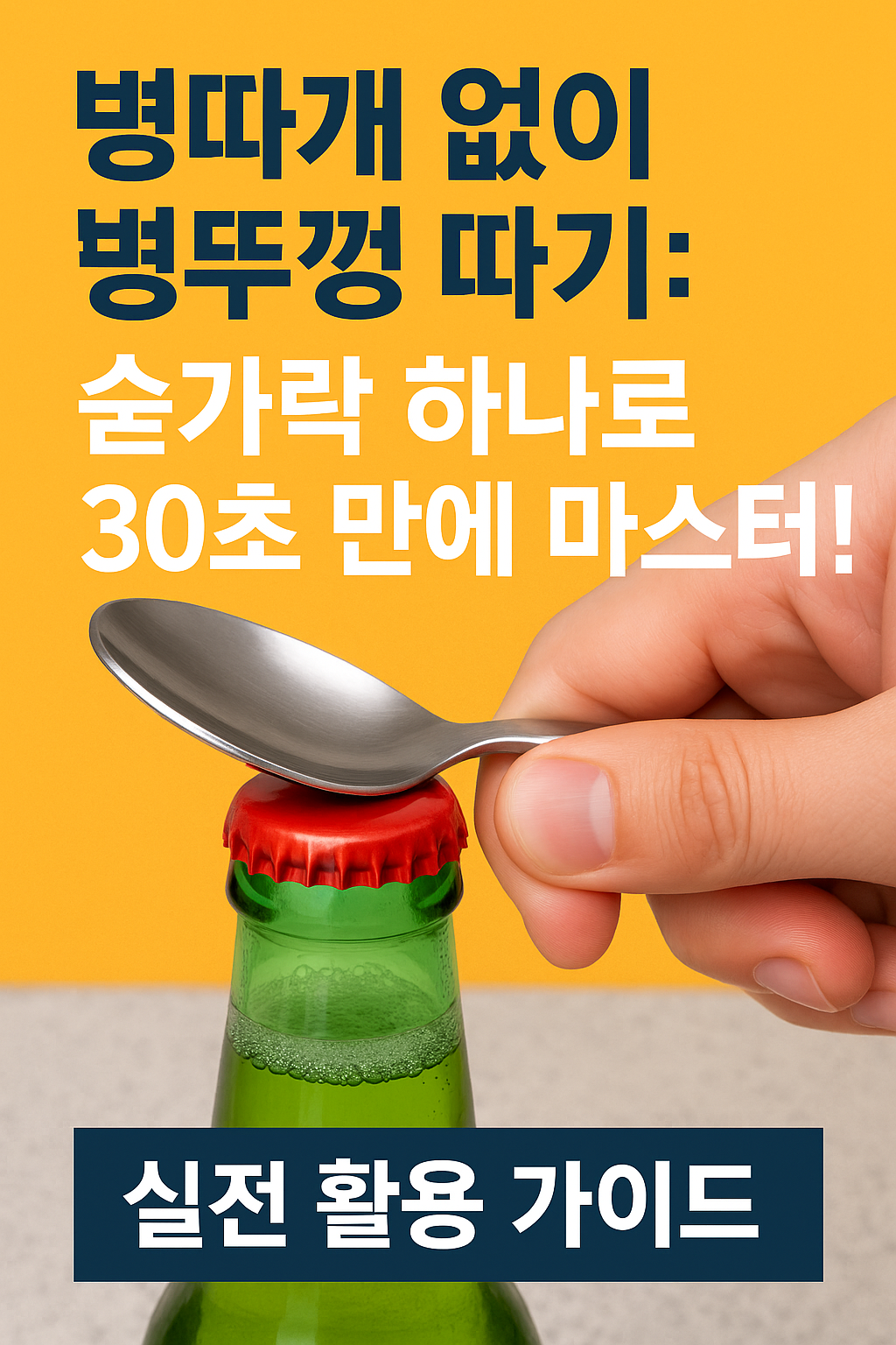 병따개 없이 병뚜껑 따기