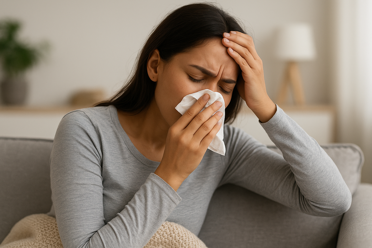 여름감기 걸린 여자