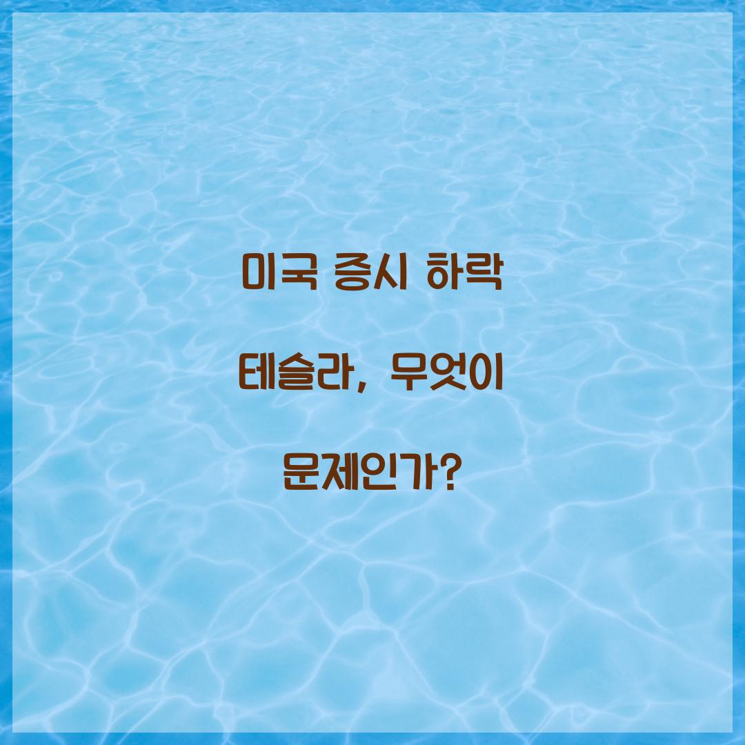 미국 증시 하락 테슬라