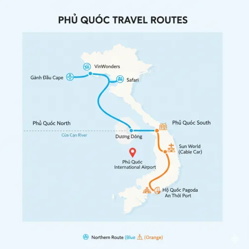 Phu Quoc 4 days Itinerary Map-Zero-Waste 동선-푸꾸옥 4박 5일 코스