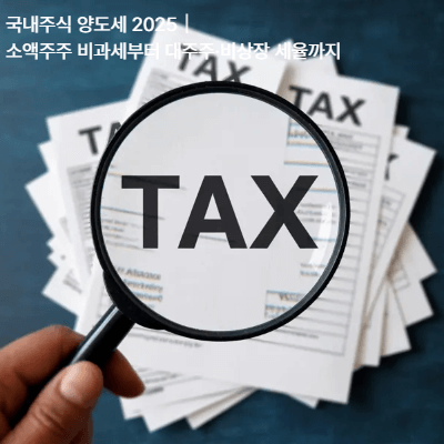 국내주식 양도세 2025|소액주주 비과세부터 대주주·비상장 세율까지