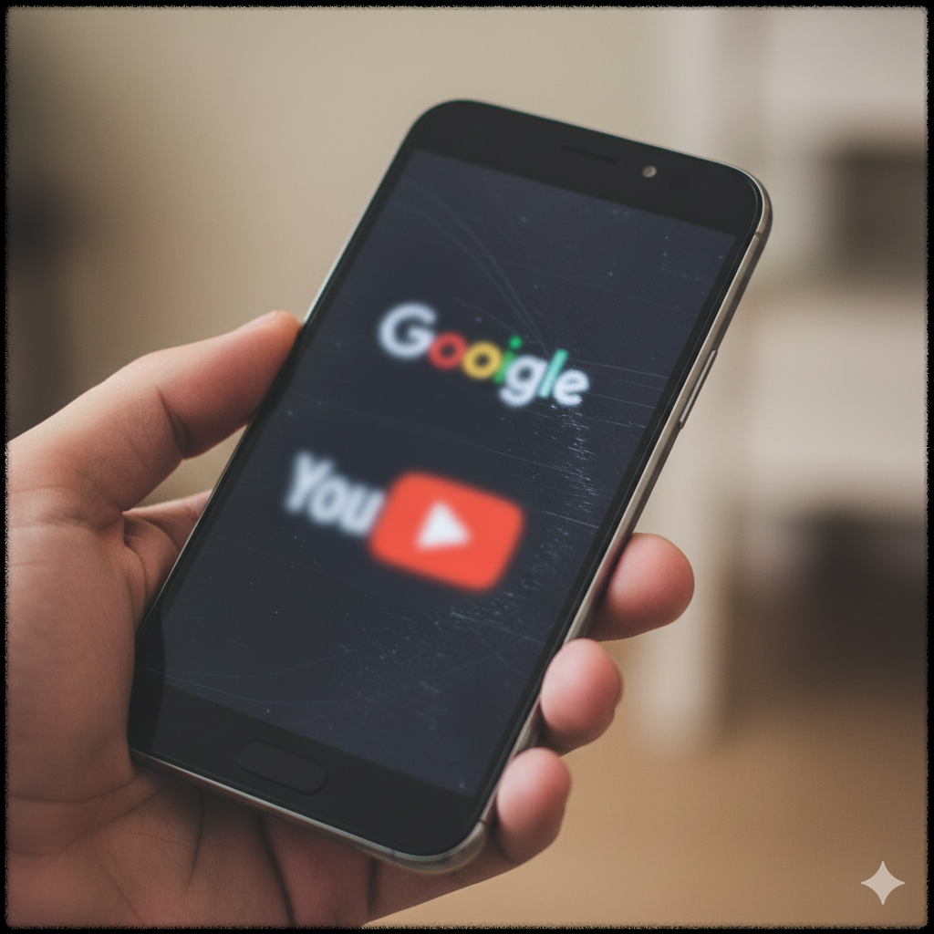 물리적 충격에 의해 스마트폰이 멈춘 모습