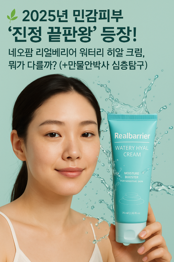 🌿 2025년 민감피부 '진정 끝판왕' 등장! 네오팜 리얼베리어 워터리 히알 크림, 뭐가 다를까? (+만물안박사 심층탐구)