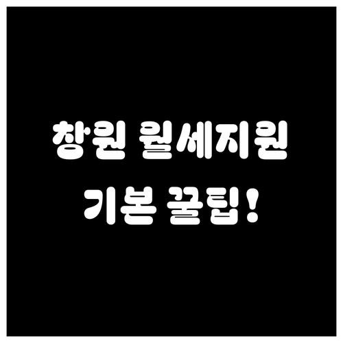 2026년 창원 청년월세지원금 정기 ..