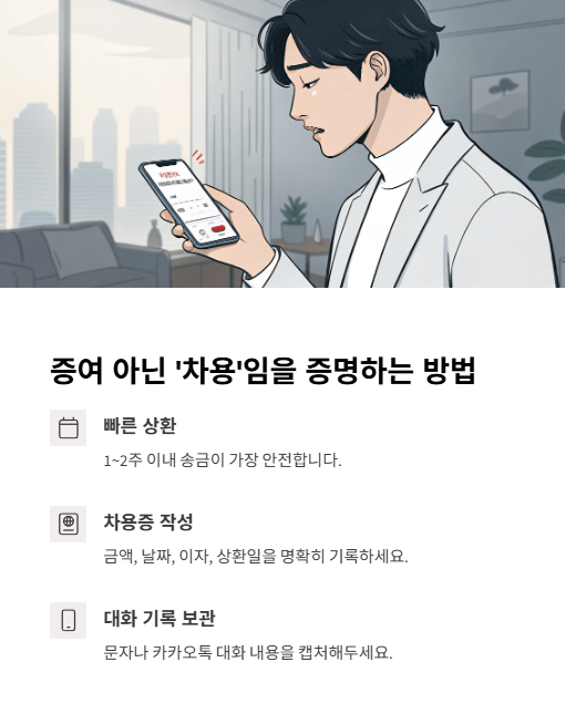 증여 아닌 차용임을 증명하는 방법