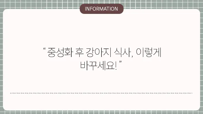 강아지 중성화수술후 식사